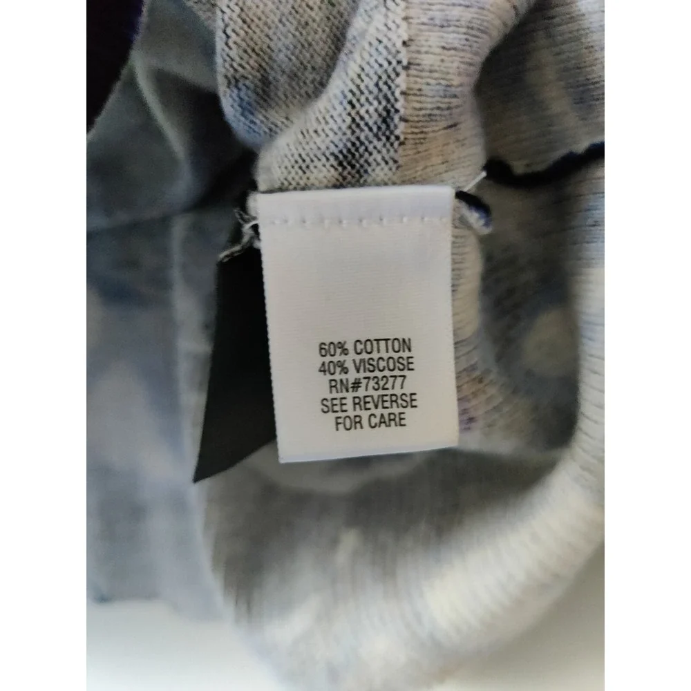 Dana Buchman‎ 3/4 Sleeve Black/Blue/White Floral Button Up Cardigan Size Large